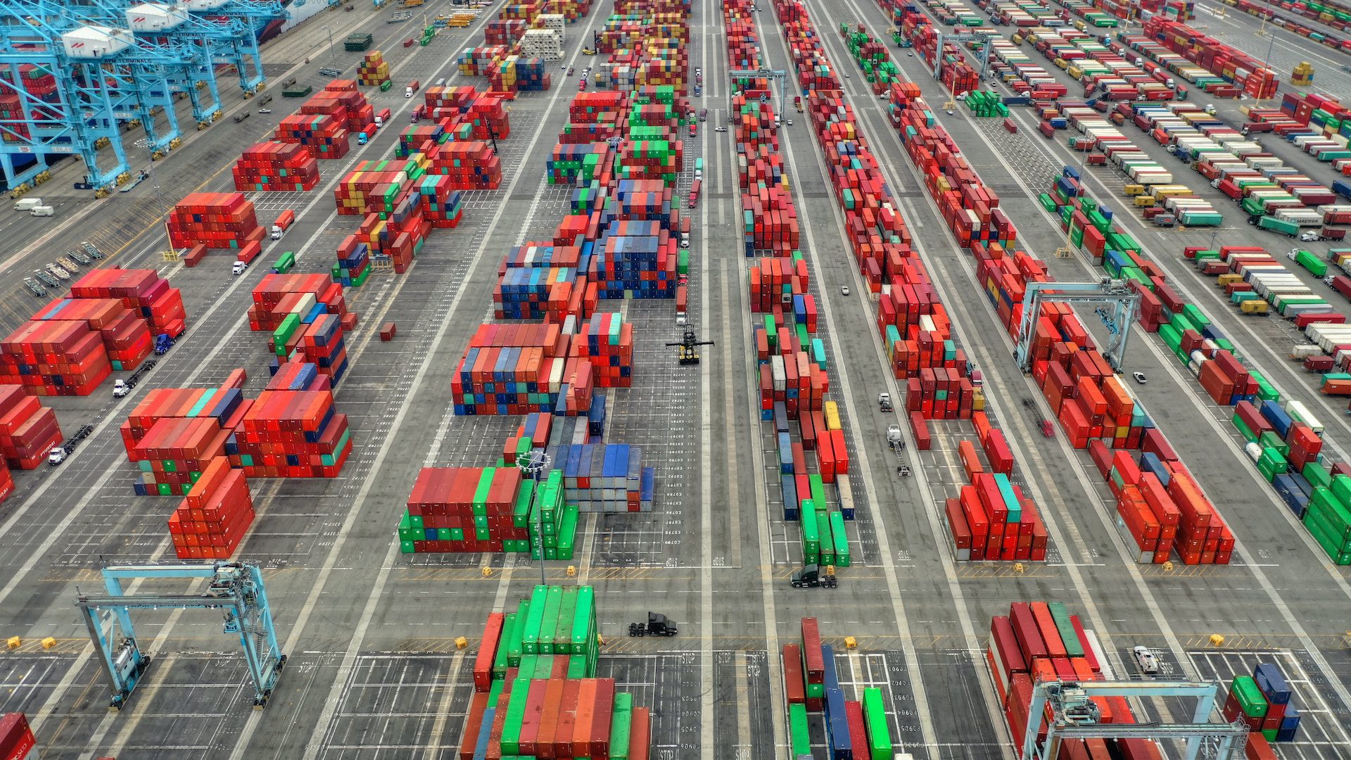 rows of storage containers