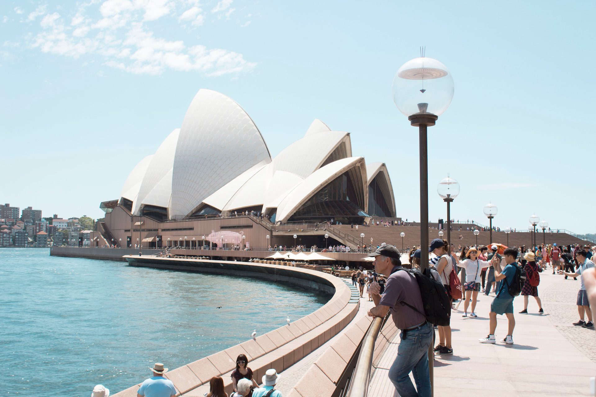 Syndey Opera House with people in the foreground