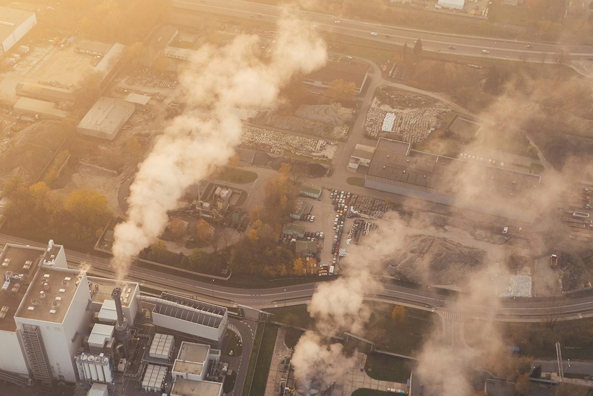 birds eye shot of a city